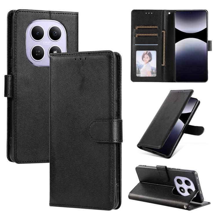 

For Redmi Note 15 4G / 5G Global 164mm 3-Card Slots Multifunctional Leather Phone Case(Black)