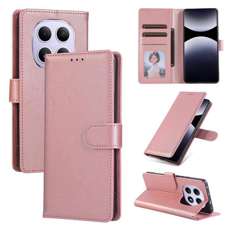 

For Redmi Note 15 4G / 5G Global 164mm 3-Card Slots Multifunctional Leather Phone Case(Rose Gold)