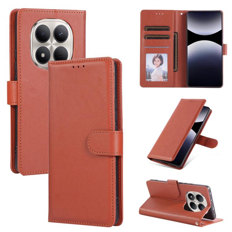 

For Redmi Note 15 Pro 5G Global 163.6mm 3-Card Slots Multifunctional Leather Phone Case(Brown)