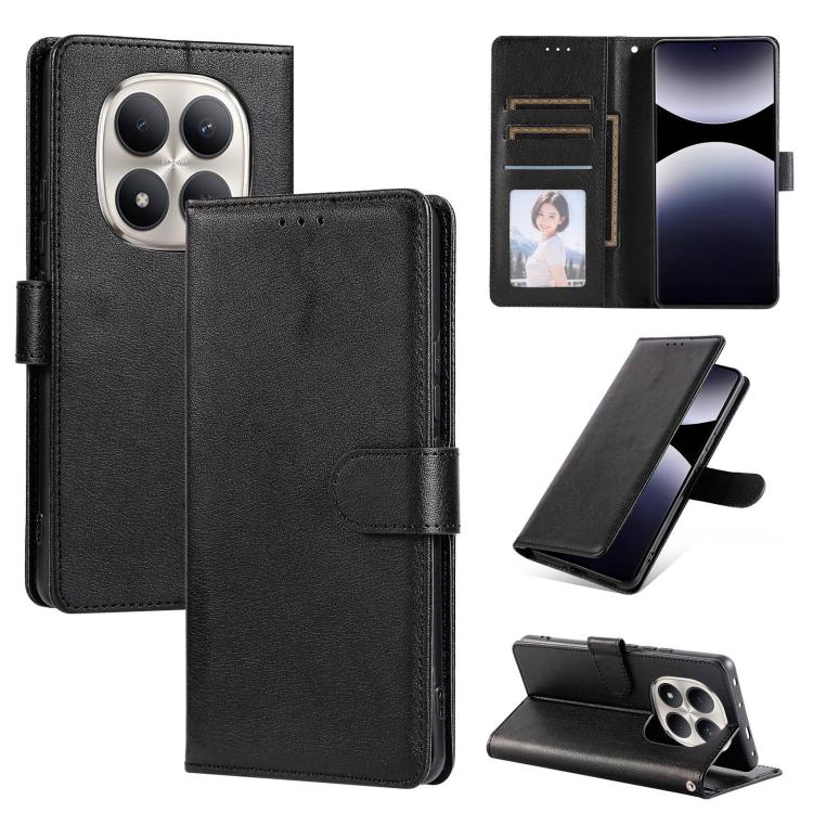 

For Redmi Note 15 Pro 5G Global 163.6mm 3-Card Slots Multifunctional Leather Phone Case(Black)
