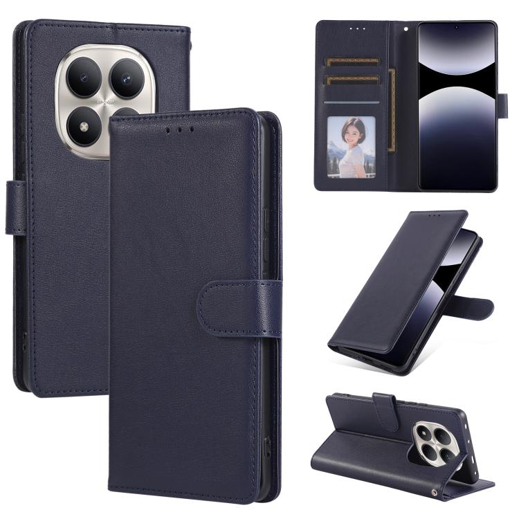 

For Redmi Note 15 Pro 4G Global 163.2mm 3-Card Slots Multifunctional Leather Phone Case(Navy Blue)