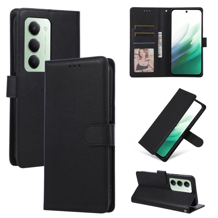 For Redmi 15 5G Global / 4G SEA 169.5mm 3-Card Slots Multifunctional Leather Phone Case(Black)