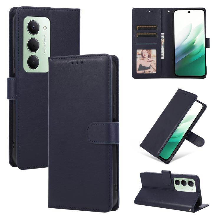 

For Redmi 15 5G / 4G EU 171mm 3-Card Slots Multifunctional Leather Phone Case(Navy Blue)