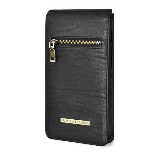 

PULOKA 6.7 inch PU Zip Wallet Phone Waist Bag(Black)