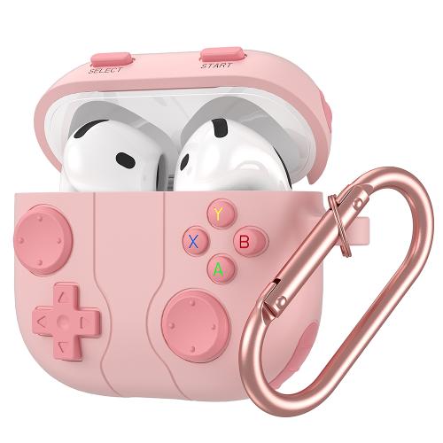 

For AirPods 4 Game Console Style Wireless Earphone Silicone Case(Pink)