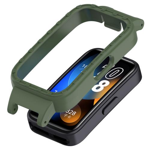 

For Huawei Band 10 / 9 / 8 12mm Hollow PC Half Coverage Watch Protective Case(Dark Green)