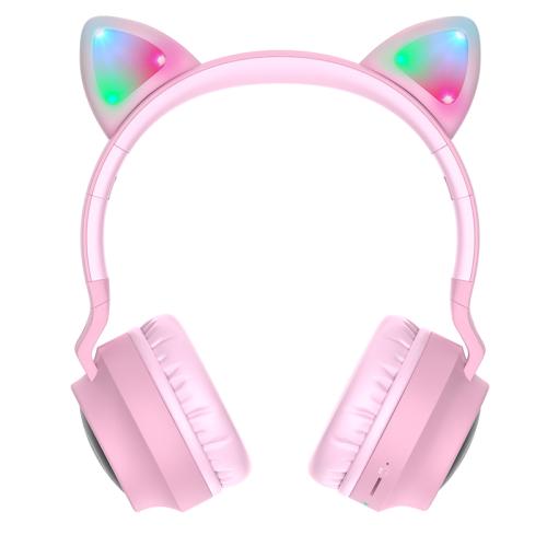

hoco W27 Cat Ear Head Mounted Bluetooth Earphone(Pink)