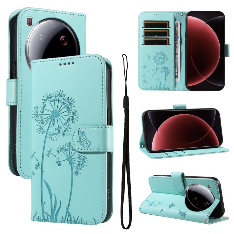 

For Xiaomi 15 Ultra 5G Global Dandelion Embossed Pattern Flip Leather Phone Case(Green)