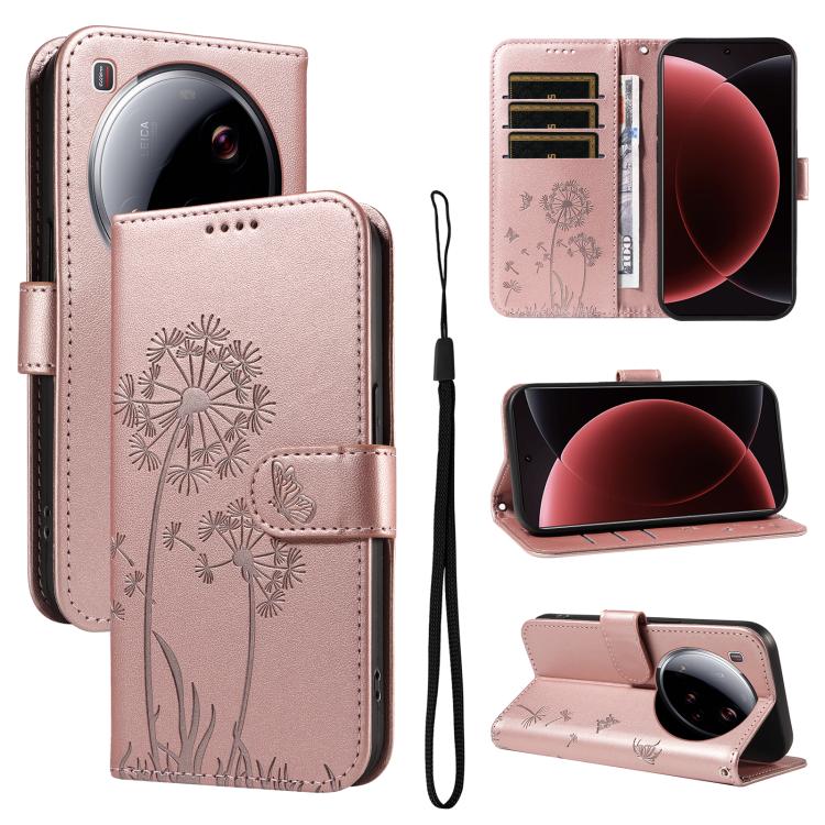 

For Xiaomi 15 Ultra 5G Global Dandelion Embossed Pattern Flip Leather Phone Case(Rose Gold)