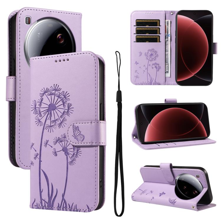 

For Xiaomi 15 Ultra 5G Global Dandelion Embossed Pattern Flip Leather Phone Case(Purple)