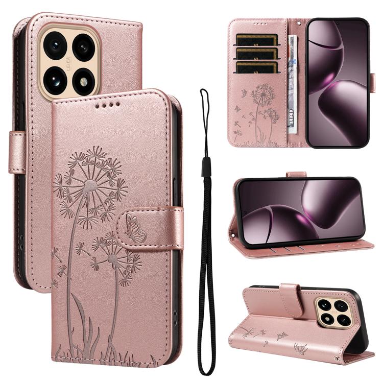 

For Xiaomi 15T 5G Dandelion Embossed Pattern Flip Leather Phone Case(Rose Gold)