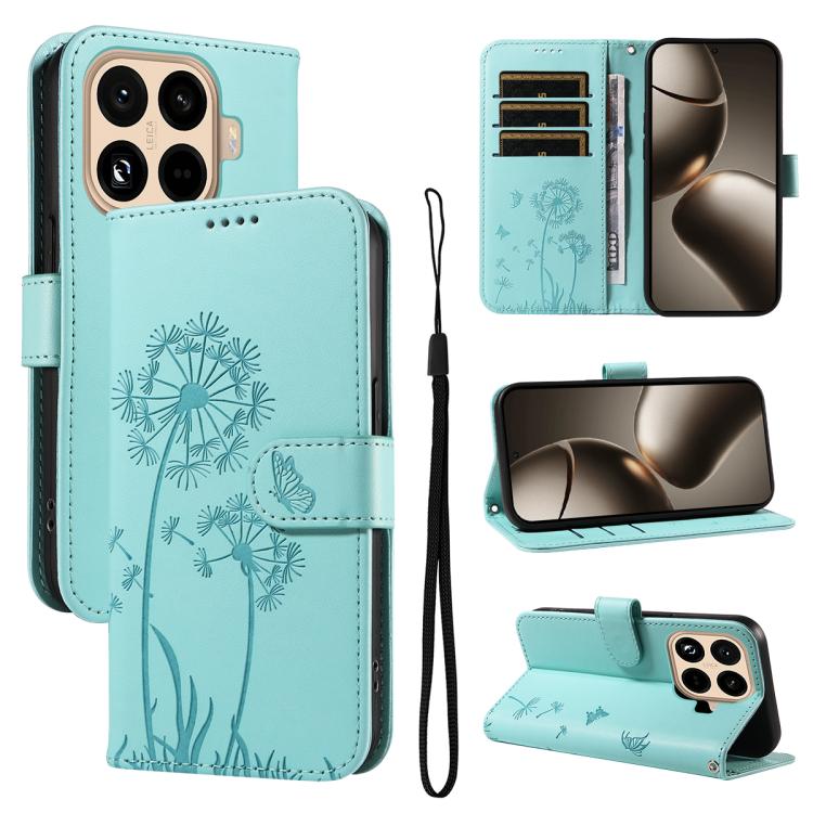 

For Xiaomi 15T Pro 5G Dandelion Embossed Pattern Flip Leather Phone Case(Green)