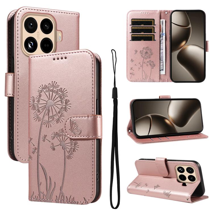 

For Xiaomi 15T Pro 5G Dandelion Embossed Pattern Flip Leather Phone Case(Rose Gold)