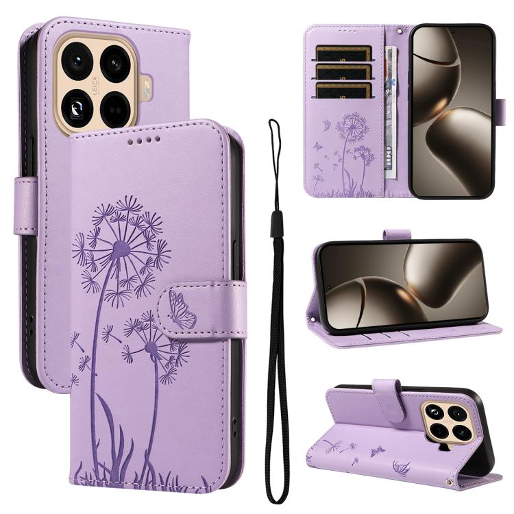 

For Xiaomi 15T Pro 5G Dandelion Embossed Pattern Flip Leather Phone Case(Purple)