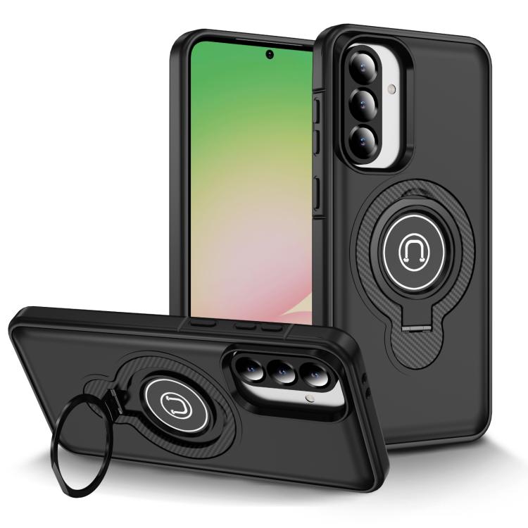 

For Samsung Galaxy A56 5G Ring Holder Magnetic Phone Case(Black)