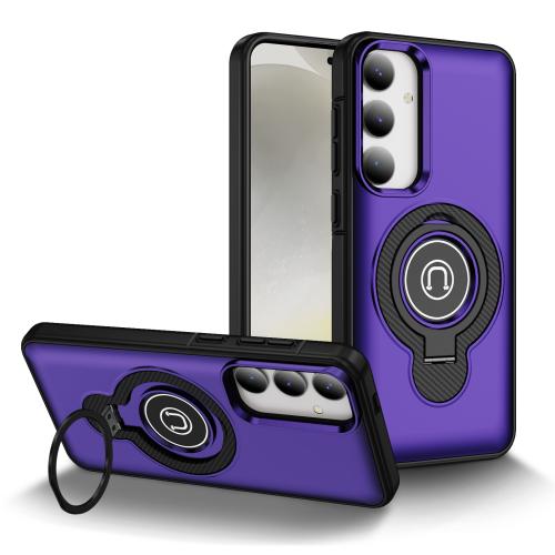 

For Samsung Galaxy S24 5G Ring Holder Magnetic Phone Case(Purple)