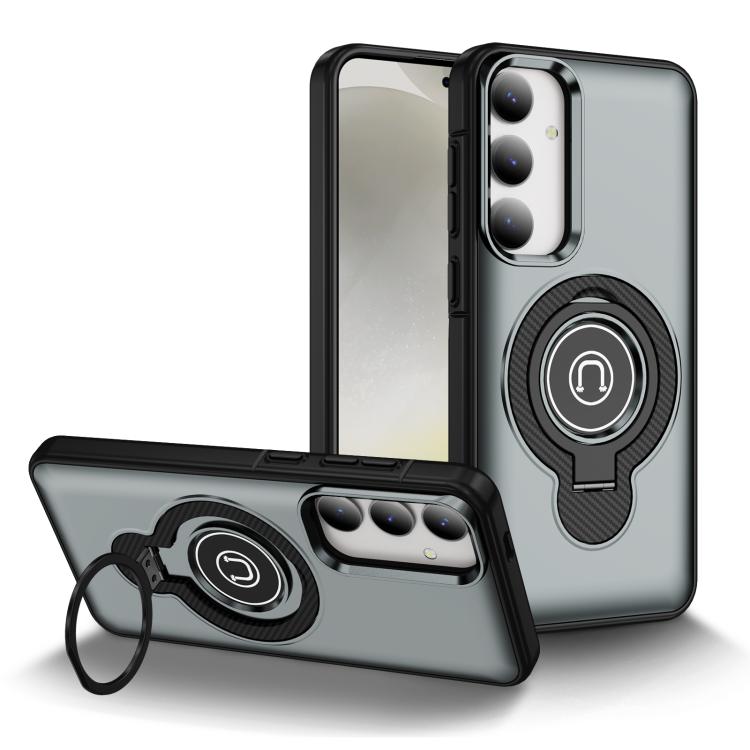 

For Samsung Galaxy S24+ 5G Ring Holder Magnetic Phone Case(Grey)