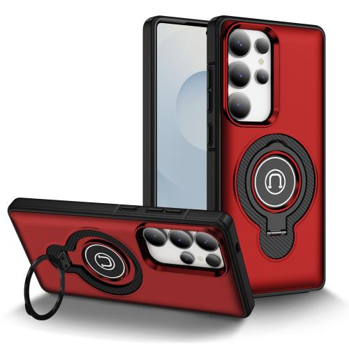 

For Samsung Galaxy S24 Ultra 5G Ring Holder Magnetic Phone Case(Red)