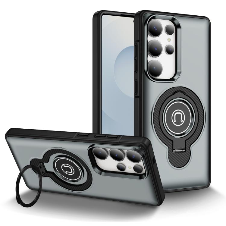 

For Samsung Galaxy S24 Ultra 5G Ring Holder Magnetic Phone Case(Grey)