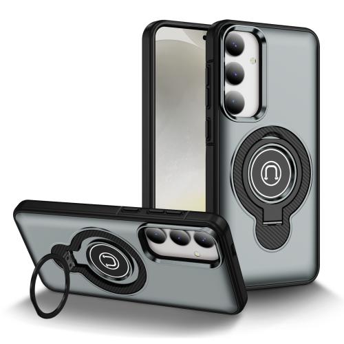 

For Samsung Galaxy S25+ 5G Ring Holder Magnetic Phone Case(Grey)
