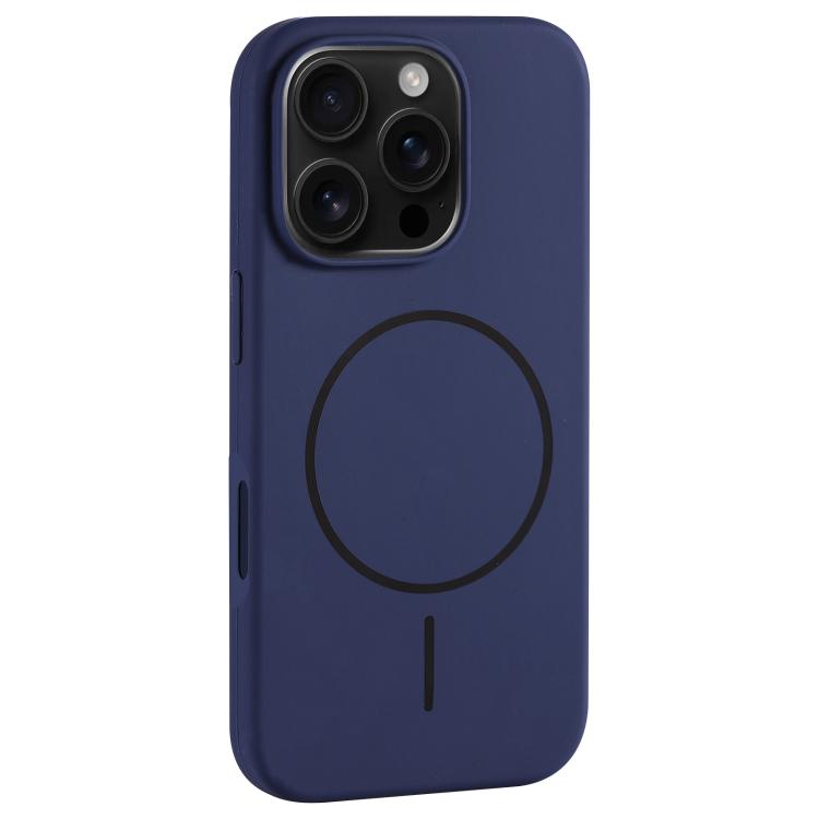 

For iPhone 16 Pro Large Hole Camera MagSafe Liquid Silicone Full Coverage Phone Case(Royal Blue)