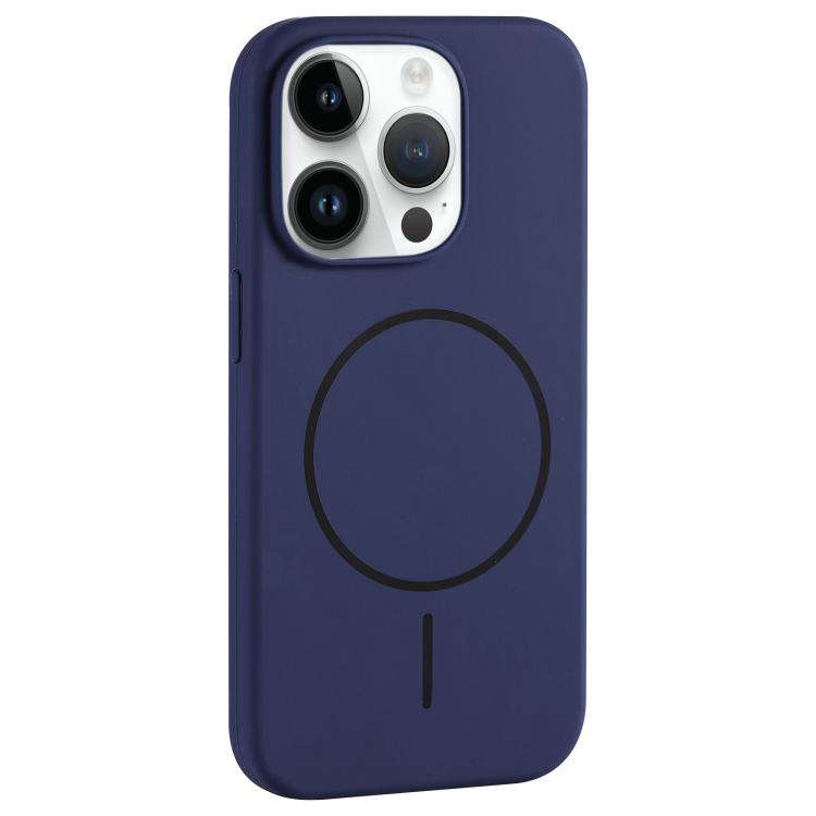 

For iPhone 13 Pro Large Hole Camera MagSafe Liquid Silicone Full Coverage Phone Case(Royal Blue)