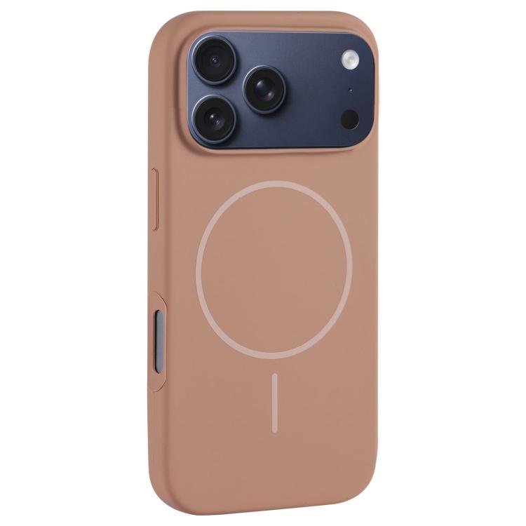 For iPhone 17 Pro Max Large Hole Camera MagSafe Liquid Silicone Full Coverage Phone Case(Gold)