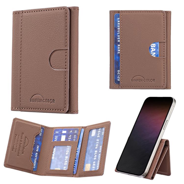 

Solid Color Leather Horizontal Magnetic Wallet Card Bag Case(Brown)