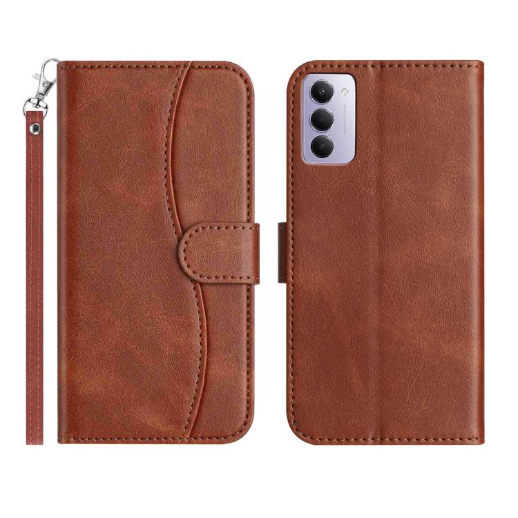 

For Redmi 15 5G / 4G EU 171mm Dual-Folded S-shape Leather Phone Case(Coffee)