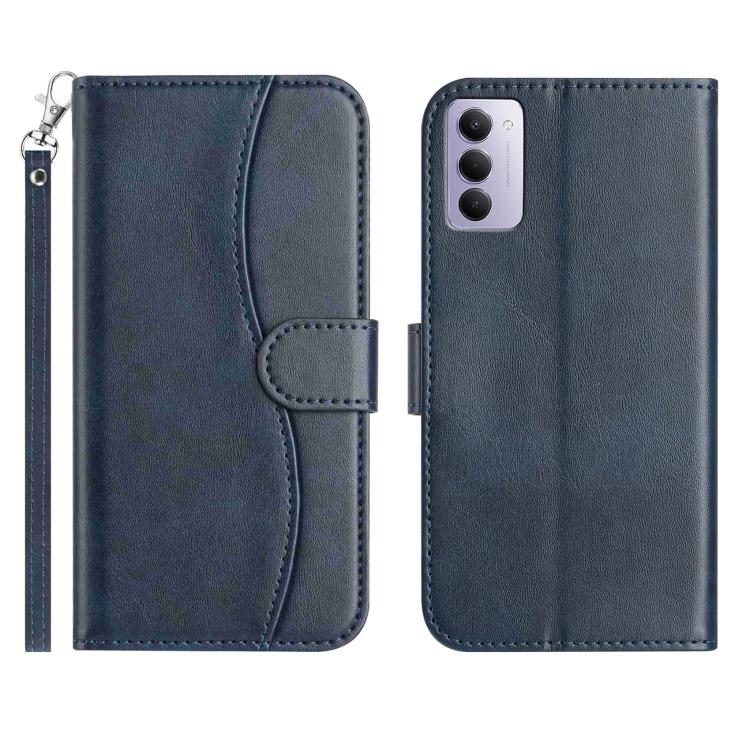 

For Redmi 15 5G / 4G EU 171mm Dual-Folded S-shape Leather Phone Case(Navy Blue)