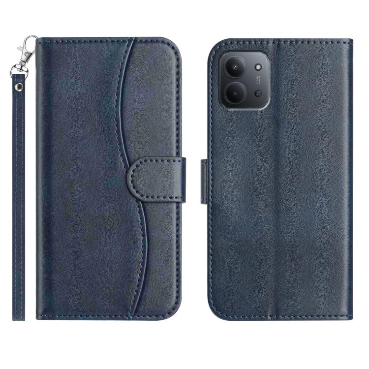 

For Redmi 15C 5G / 4G Global 171mm Dual-Folded S-shape Leather Phone Case(Navy Blue)