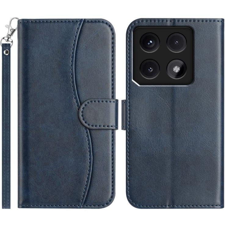

For Xiaomi 14T Pro Dual-Folded S-shape Leather Phone Case(Navy Blue)
