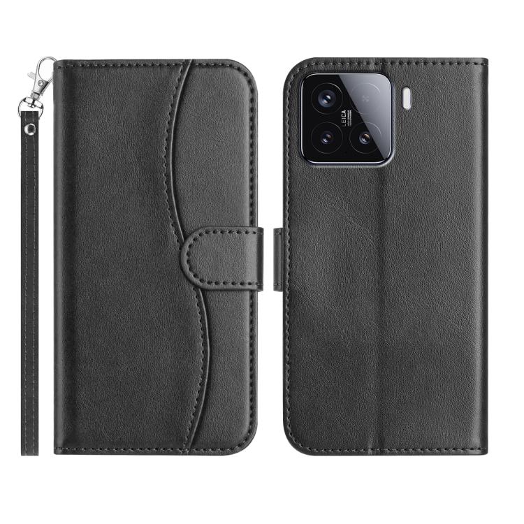 

For Xiaomi 15T 5G Dual-Folded S-shape Leather Phone Case(Black)