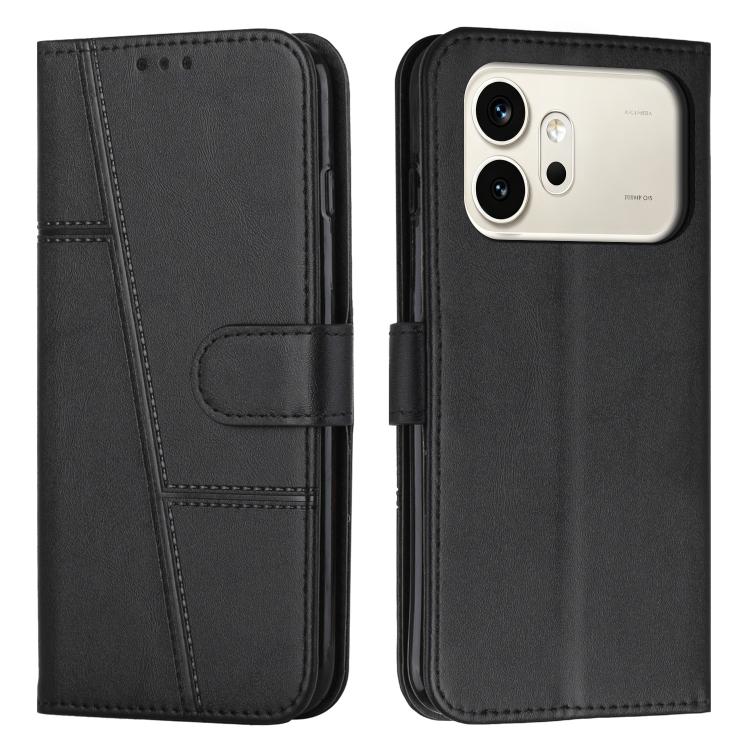 

For Honor 600 / 600 Pro Global Stitching Calf Texture Buckle Leather Phone Case(Black)