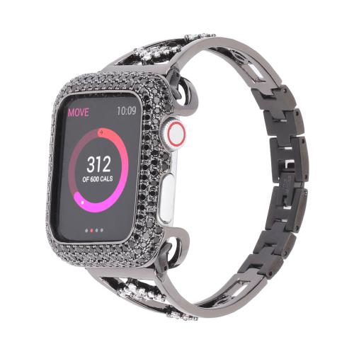 

For Apple Watch 46mm / 49mm / 45mm / 44mm Kalebol Zirconia Watch Strap(Black)