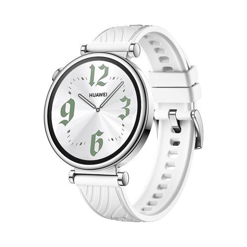 

Kalebol 18mm Universal Textured Silicone Silver Buckle Strap(White)