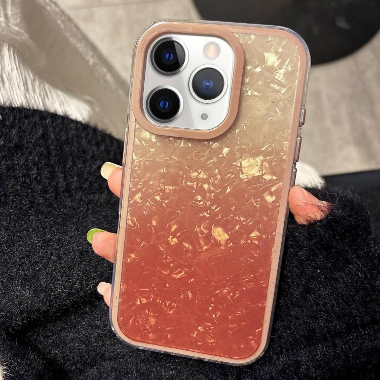 

For iPhone 11 Pro Max PC Lens Ring Gradient Shell Texture 3 in 1 Phone Case(Orange)