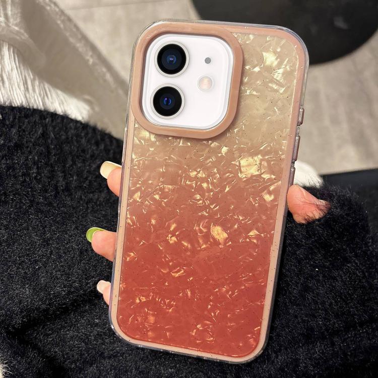 

For iPhone 11 PC Lens Ring Gradient Shell Texture 3 in 1 Phone Case(Orange)