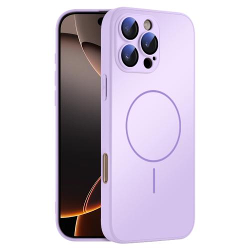

For iPhone 16 Pro Thin Circle MagSafe Skin-feel AG Glass Phone Case(Purple)