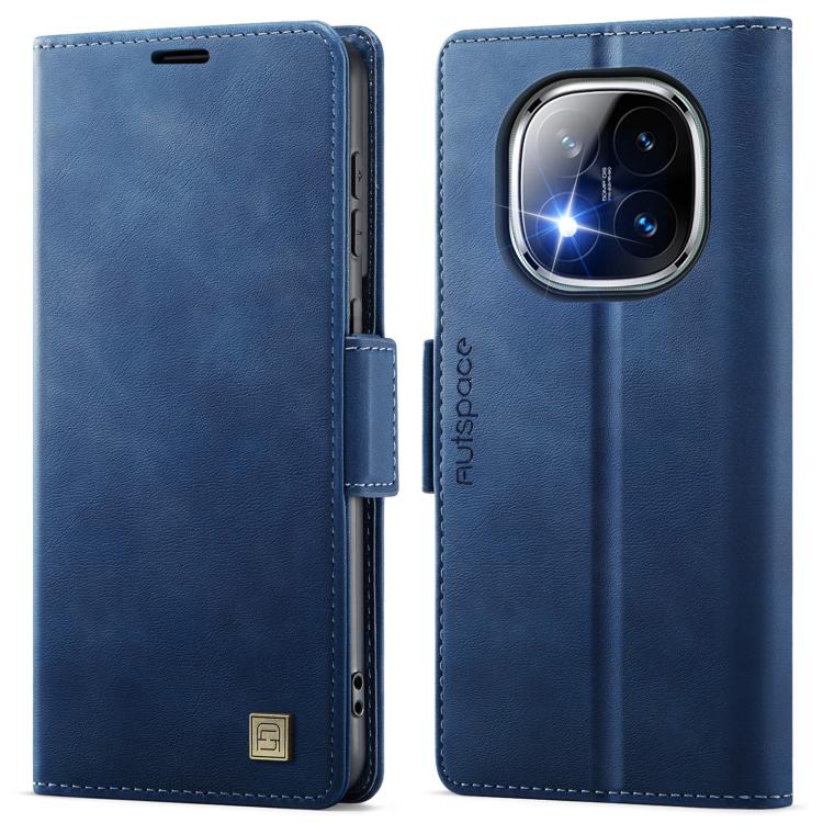 

For Redmi Note 14 Pro 4G AutSpace A11 Side Buckle MagSafe Magnetic RFID Phone Leather Case(Blue)