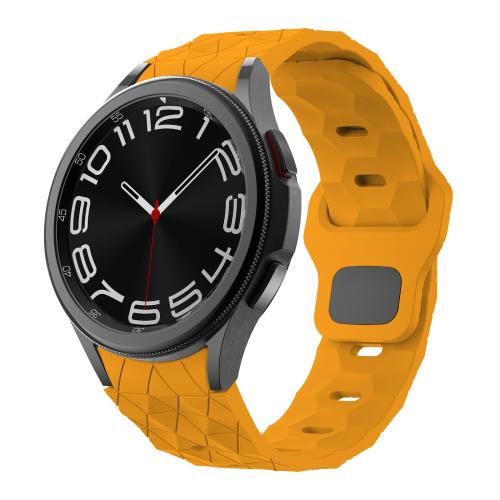 

For Samsung Galaxy Watch 4 / 5 / 6 Kalebol Football Pattern Reverse Buckle Silicone Strap(Dark Yellow)