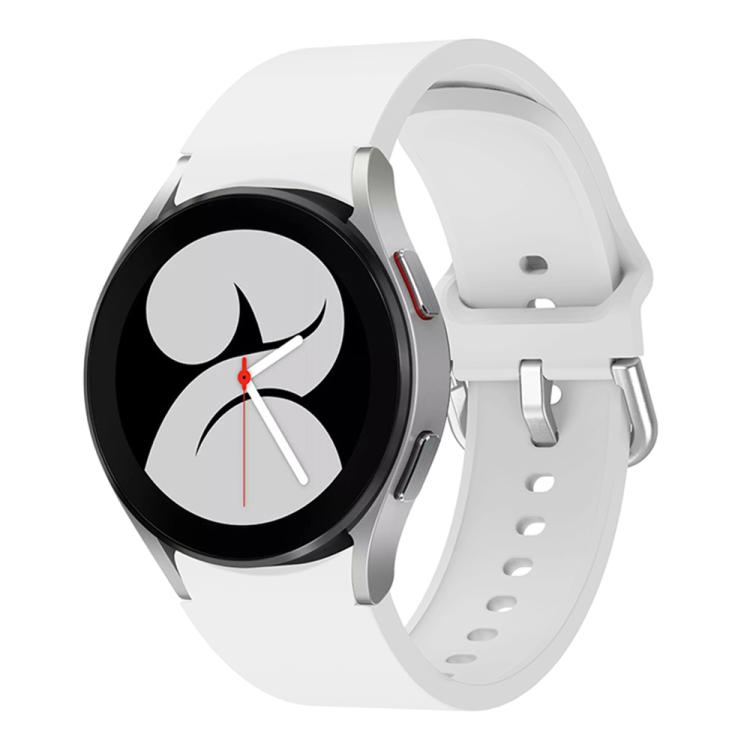 

For Samsung Galaxy Watch 7 / 6 / 5 / 4 Kalebol Metal Pin Buckle Silicone Watch Band(White)