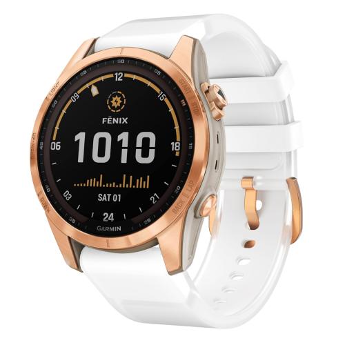 

For Garmin Fenix 7S 20mm Kalebol Glacier Transparent Silicone Quick Release Watch Band(White)