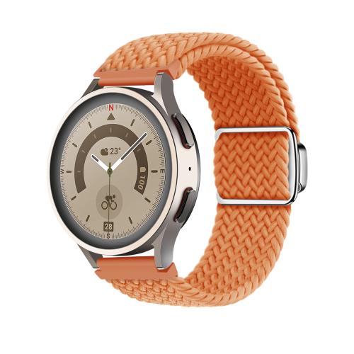 

20mm Kalebol Nylon Braided Loop Magnetic Buckle Watch Band(Orange)