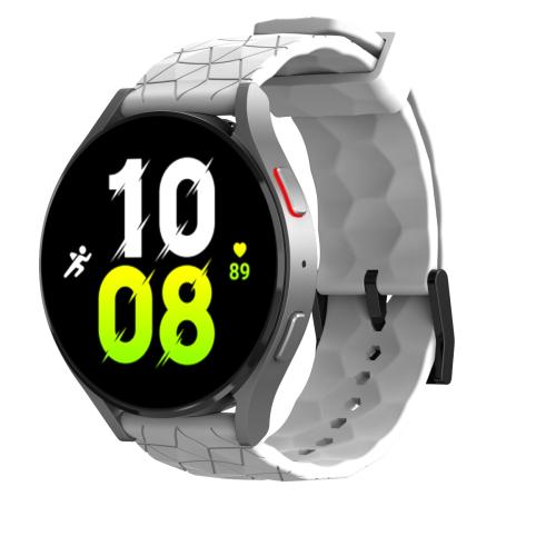 

20mm Kalebol Football Pattern Solid Color Silicone Strap(White)
