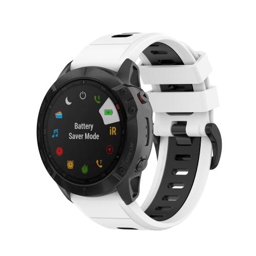 

For Garmin QuickFit 20mm Kalebol Two-color Silicone Watch Band(White Black)