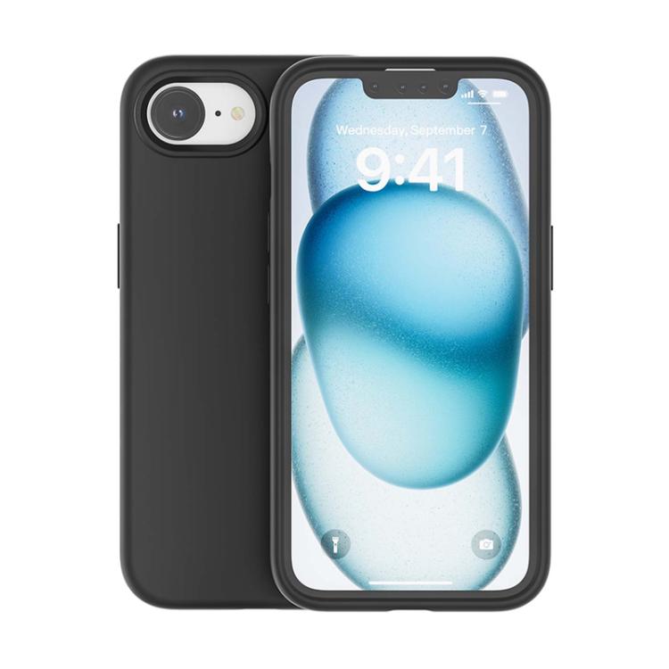 

For iPhone 16e Rubber Oil Surface Solid Color Phone Case(Black)