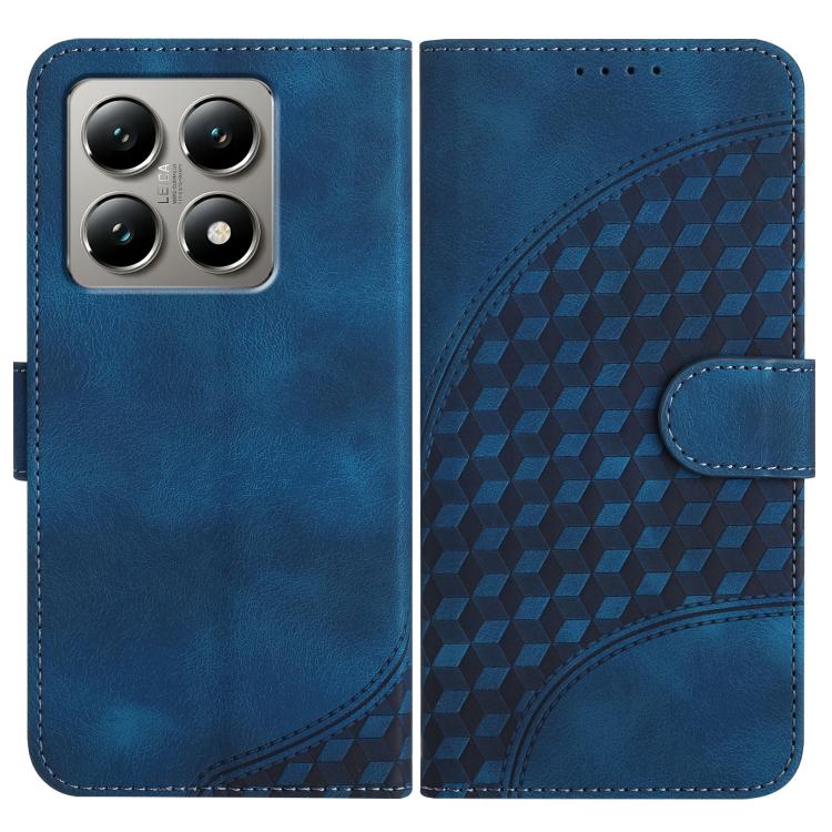 

For Xiaomi 15T Pro 5G Elephant Head Embossed Phone Leather Case with Lanyard(Royal Blue)