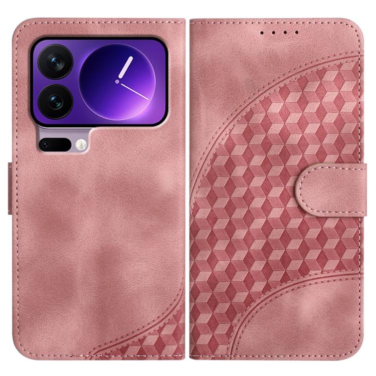 

For Xiaomi 17 Pro Elephant Head Embossed Phone Leather Case with Lanyard(Pink)