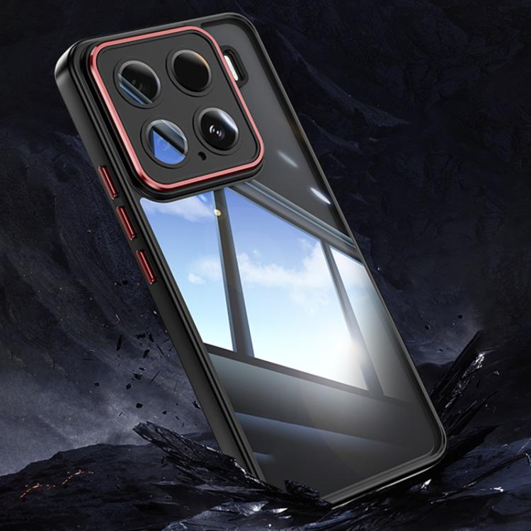 

For Xiaomi 15 Acrylic Hybrid TPU Armor Shockproof Phone Case(Black Red)